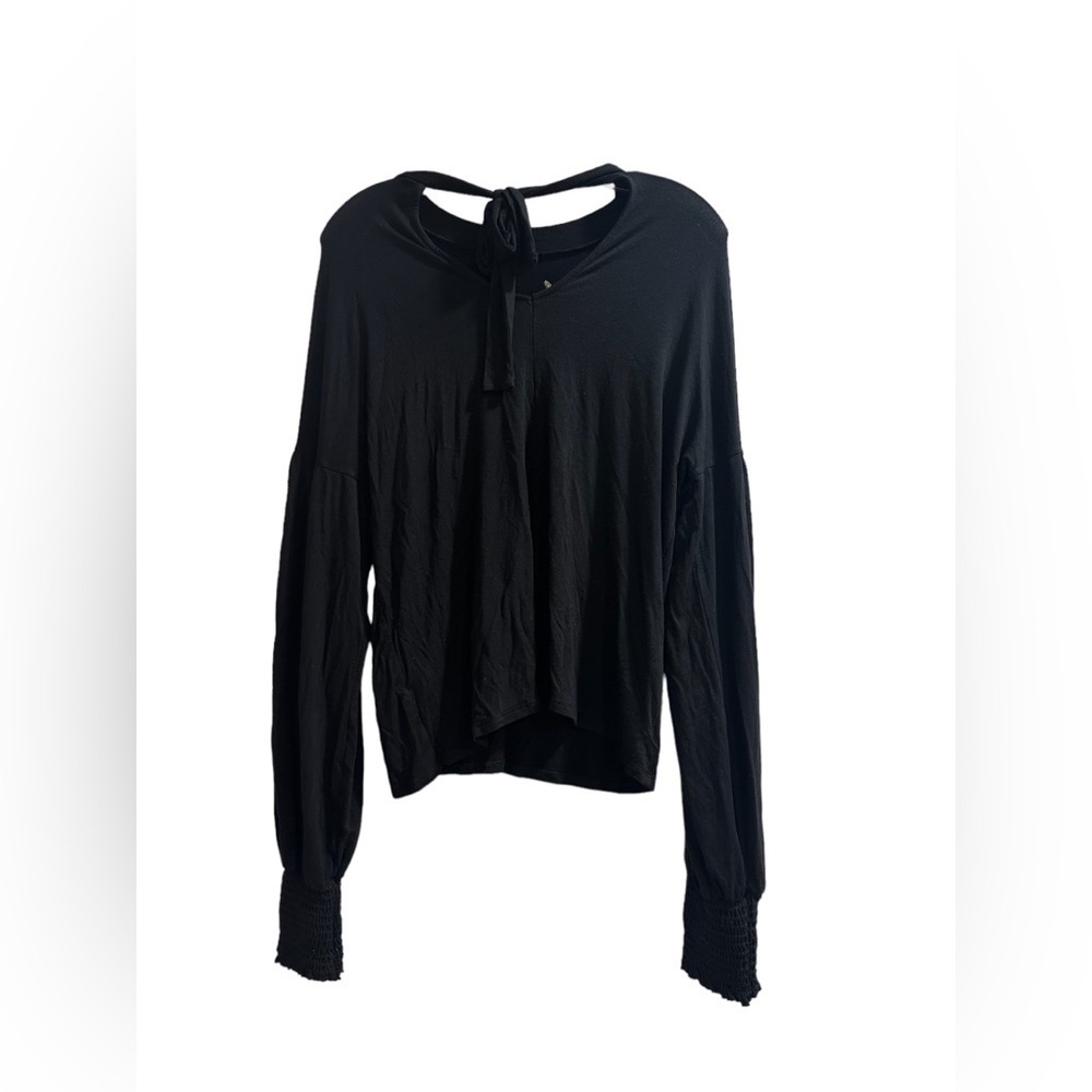 Women’s Black High Neck Long Sleeve Shirt Embroidered Blouse Top Small - Picture 2 of 10